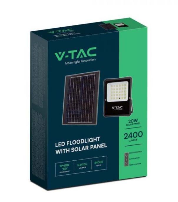 Kit pannello solare + proiettore led V-tac 20W 4000K IP65 VT-55300 - 6971 02
