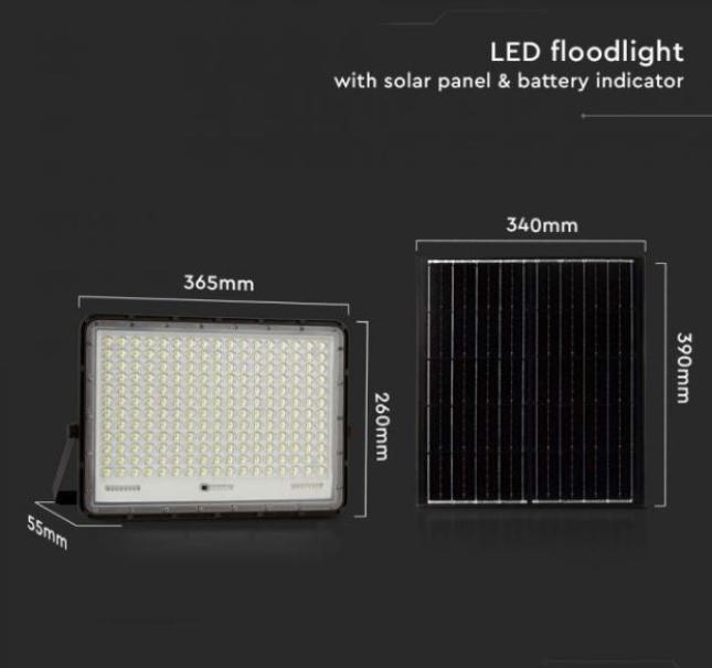 Kit pannello solare + proiettore V-tac 30W 4000K 3metri di cavo batteria 20000 mAh - 7830 02