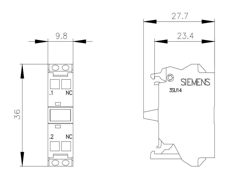 Modulo di contatti Siemens 500V 10A - 3SU14001AA103CA0 02
