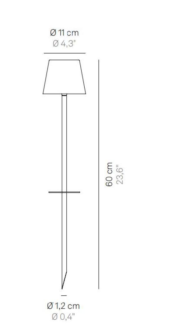 Lampada led ricaricabile Zafferano Poldina con picchetto 2,2W bianco - LD0282B3 02