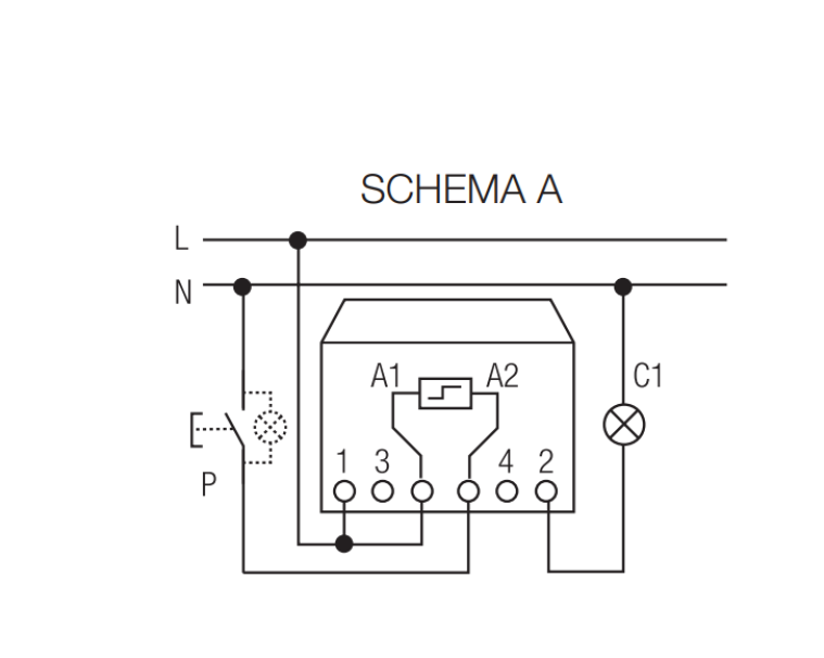 Rele meccanico ad impulsi Tecno Switch 10A 24Vac 4 pulsanti - RE024IN 02