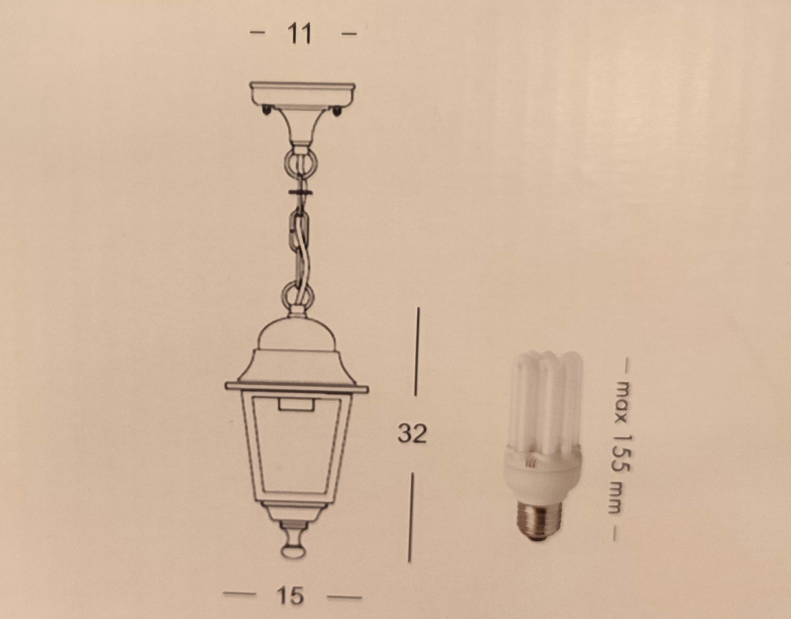 Lanterna a sospensione Sovil IP43 E27 1x60W max -  133.031/06 02