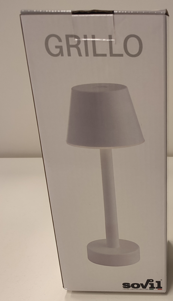 Lampada da tavolo led ricaricabile Sovil Grillo 3W 3000K bianco - 97901/02 02