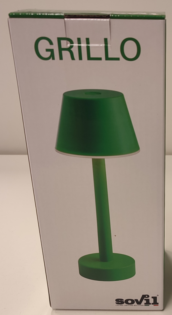 Lampada da tavolo led ricaricabile Sovil Grillo 3W 3000K verde - 97901/04 02