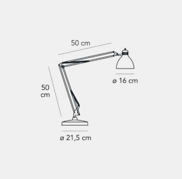 Lampada da tavolo Fontanaarte Naska Grande orientabile 1x max 46W E27 bianco - F810010200BINE 02