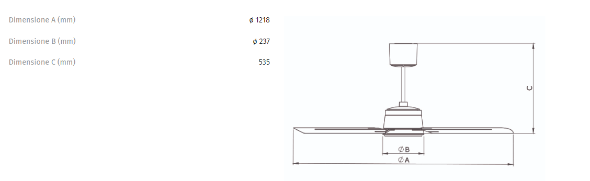 Ventilatore da soffitto Vortice Nordik Eco 120/48 reversibile risparmio energetico - 0000061061 02