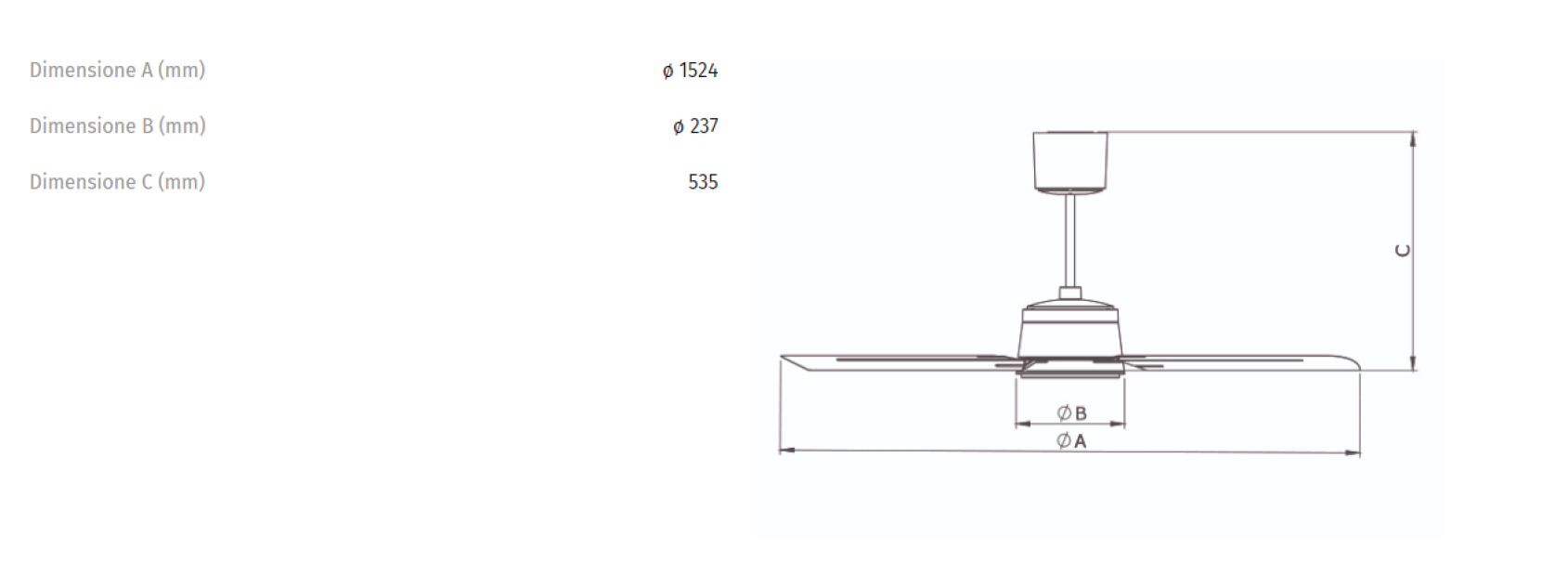 Ventilatore da soffitto Vortice Nordik Eco 160/80 reversibile risparmio energetico - 0000061063 02