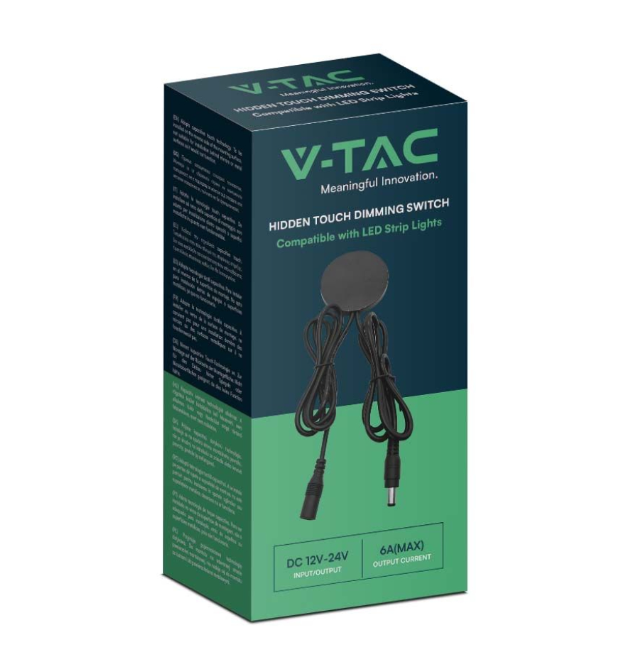 Interruttore touch dimmerabile V-tac per strisce led nero VT-2412 - 23466 02