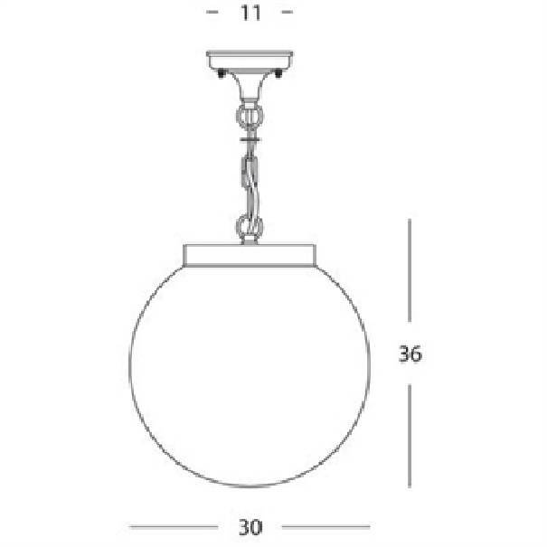 sovil sovil sospensione diametro 30 con globo opale 359/06