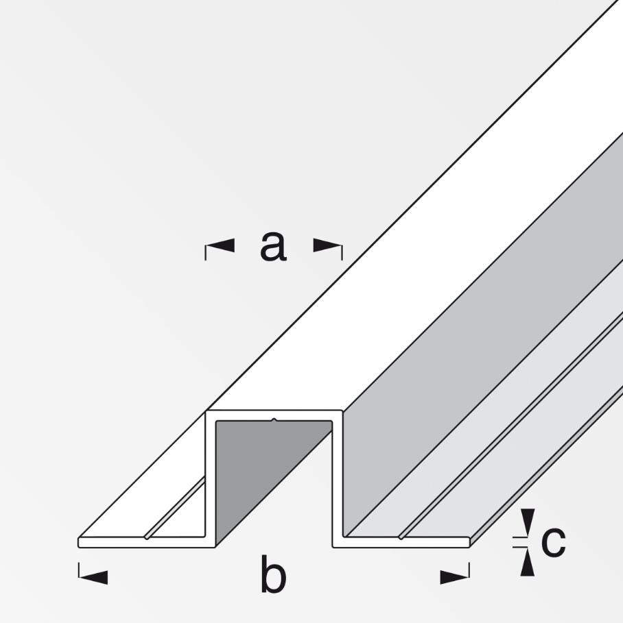 Profilo quadrato a U Alfer Aluminium con 2 lati da 180 gradi 23.5x67.5mm 1m - 25970Profilo quadrato a U Alfer Aluminium con 2 lati da 180 gradi 23.5x67.5mm 1m - 25970 02