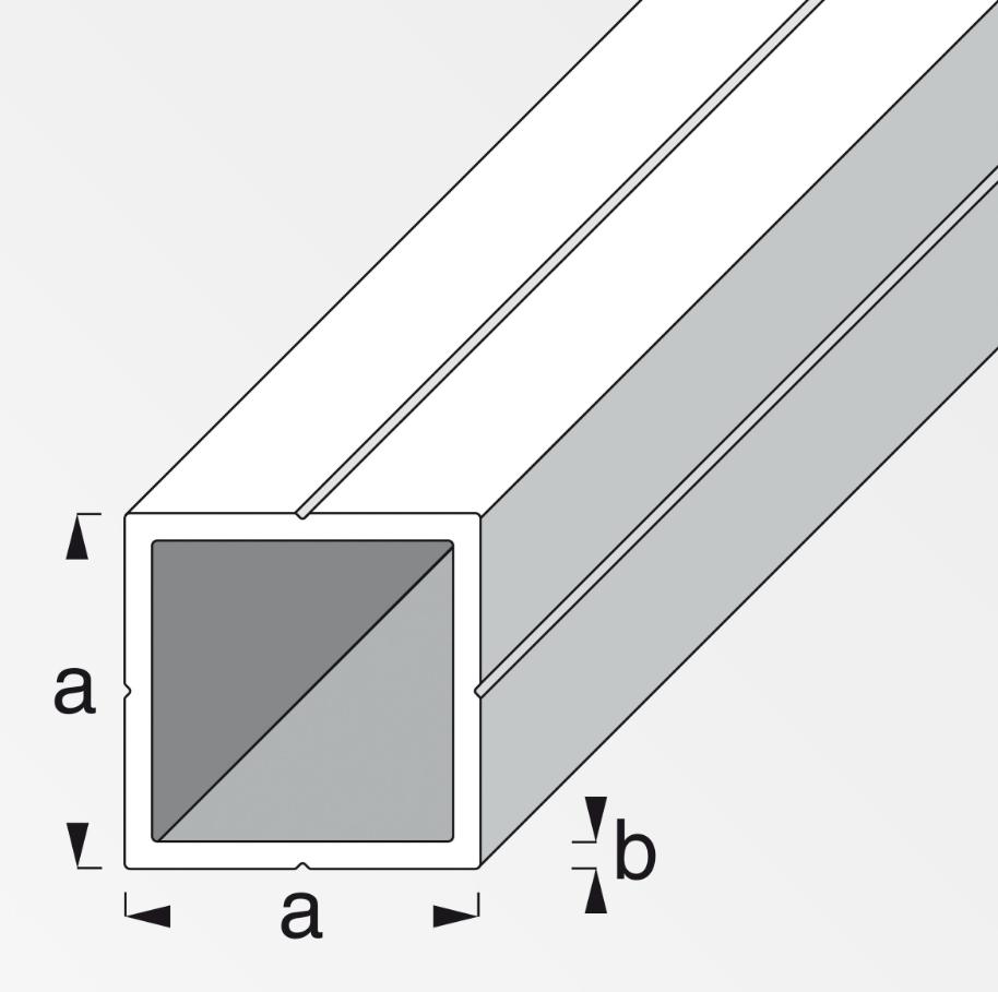 Tubo quadrato Alfer Aluminium 23.5x1.5mm lunghezza 1m effetto bianco - 21210 02