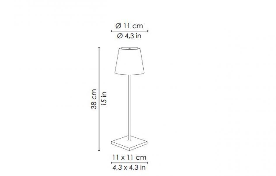 zafferano zafferano poldina pro lampada da tavolo led ricaricabile 2,2w 3000k ip54 bianca ld0340b3