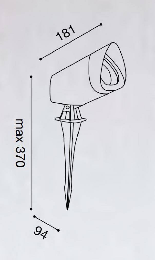 gea luce g.e.a.luce proiettore faretto da esterno ip65 alluminio antracite lampadina esclusa gu10 ges742