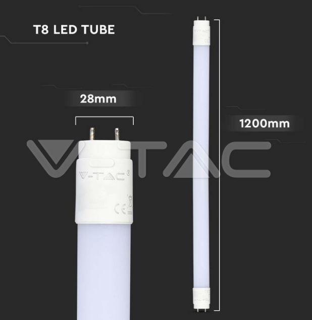 v-tac tubo led v-tac 21688 vt-122-chip samsung-16,5w g13 3000k 120cm