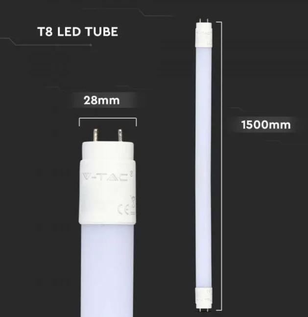v-tac tubo led t8 v-tac 21675 vt-152-chip samsung-24w 6500k 150cm