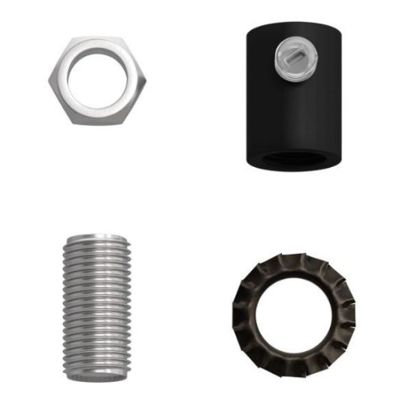 Kit Portalampada E27 In Metallo Con Serracavo - Per Sospensioni Fai-da-Te, Vernice Ruggine Scura - Foto 9