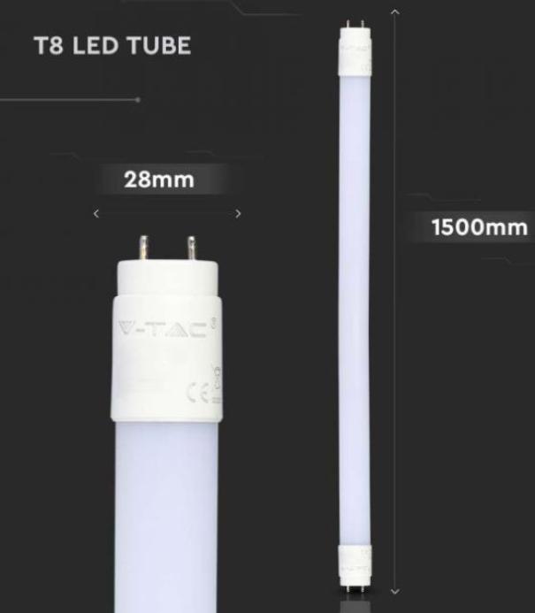 Tubo led T8 V-tac 20W G13 6500K 150cm VT-1577-N - 216310 03