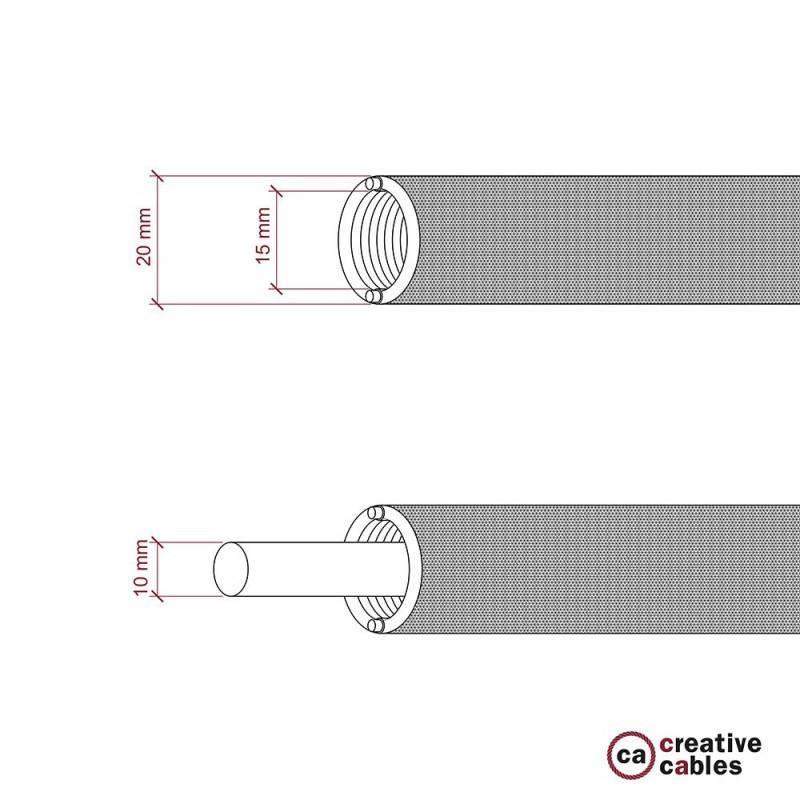 Canalina passacavi al metraggio Creative-cables modellabile rivestita in tessuto grigio - NG20RN02 03
