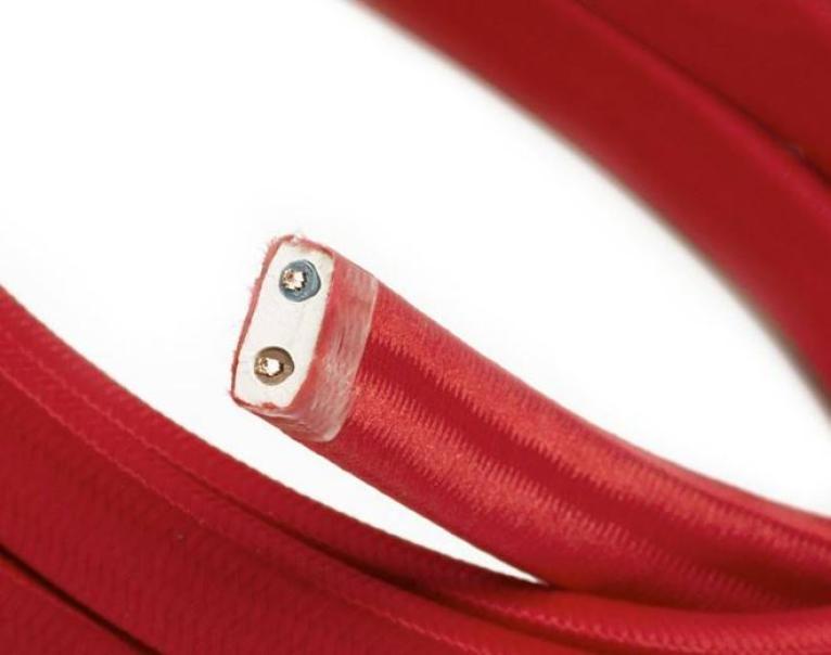 Cavo elettrico in tessuto Creative-Cables Lumet 2x1,5 effetto seta rosso - XZ15CM09 03