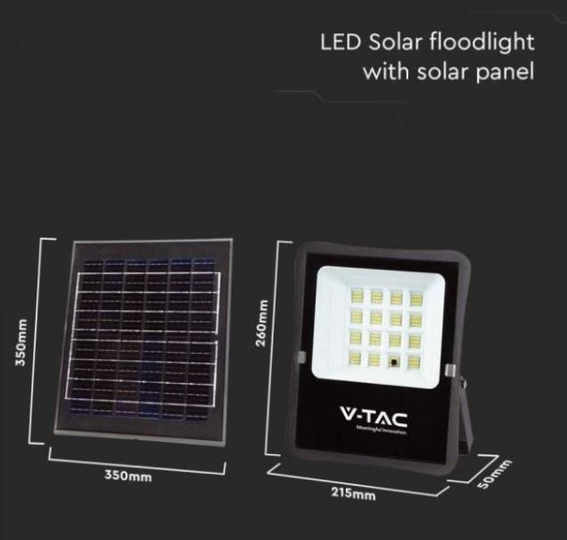 Kit pannello solare + proiettore led V-tac 12W 4000K IP65 VT-55100 - 6967 03