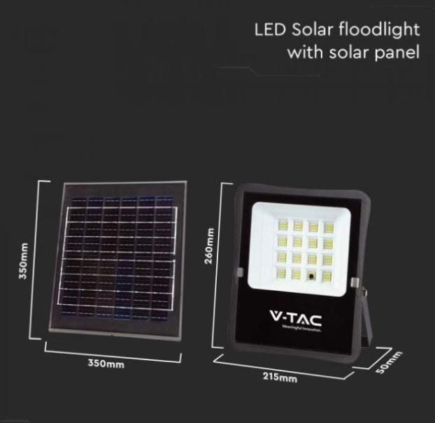 Kit pannello solare + proiettore led V-tac 16W 4000K IP65  VT-55200 - 6969 03