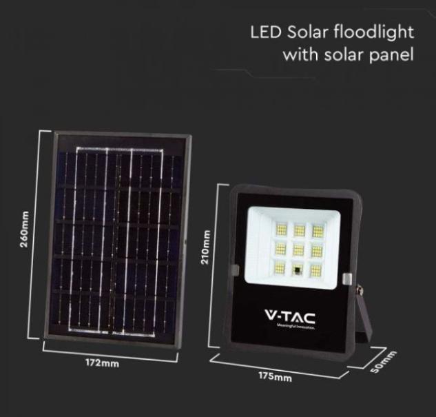 Kit pannello solare e proiettore led V-tac 6W 4000K IP65 VT-55050 - 6965 03
