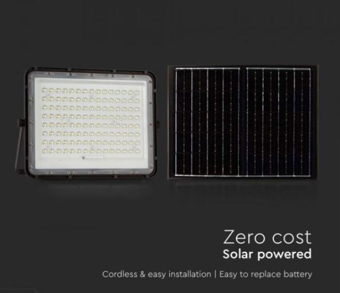 Kit pannello solare + proiettore V-tac 20W 4000K 3metri di cavo batteria 16000mAh - 7828 03