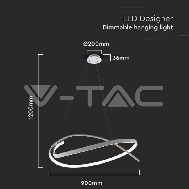 Sospensione led V-tac triac dimmerabile 48W 4000K bianca VT-7916 -  14997 03
