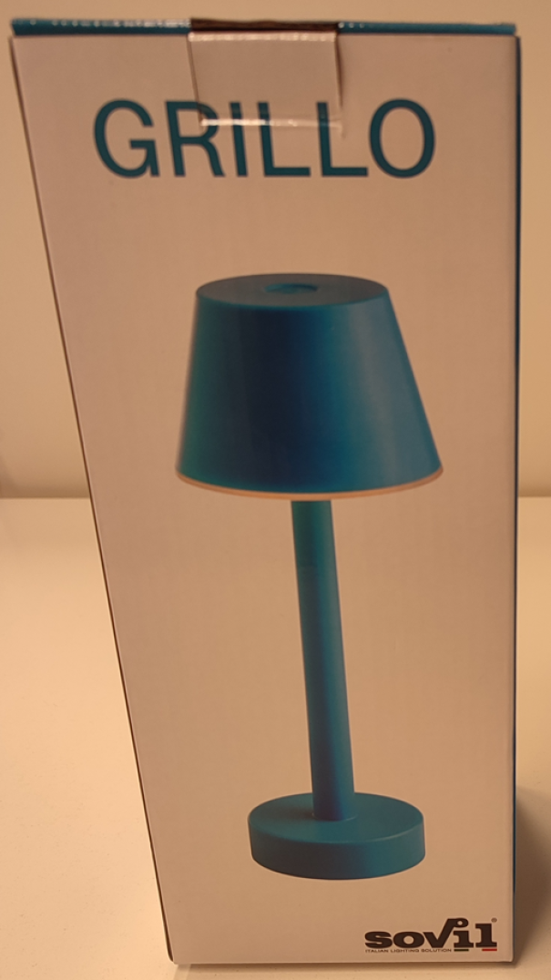 Lampada da tavolo led ricaricabile Sovil Grillo 3W 3000K azzurro - 97901/07 03