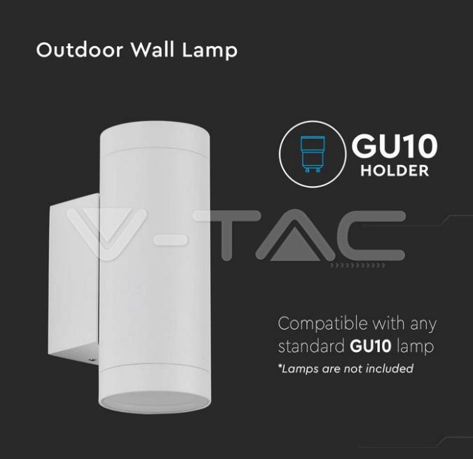 Lampada da parete V-tac biemissione GU10 IP54  VT-11015 - 2970 04
