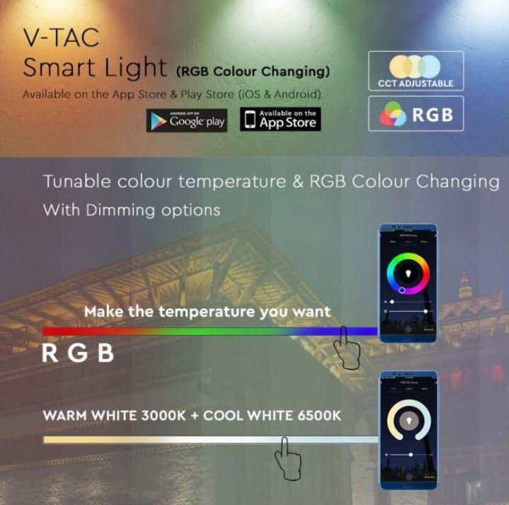 Proiettore led V-tac smart- rgb 3000-6500K 20W IP65 VT-5182 -  3025 04