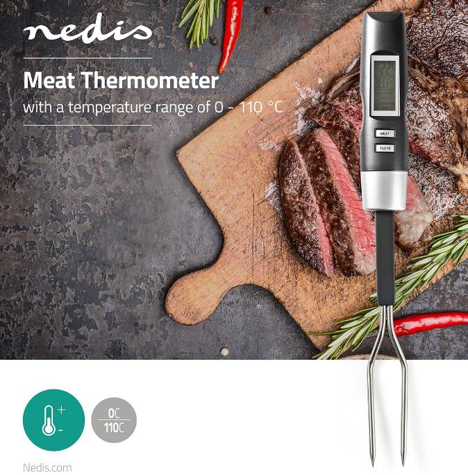 Termometro per carne Nedis 0-110 gradi con display LCD - KATH108GY 04