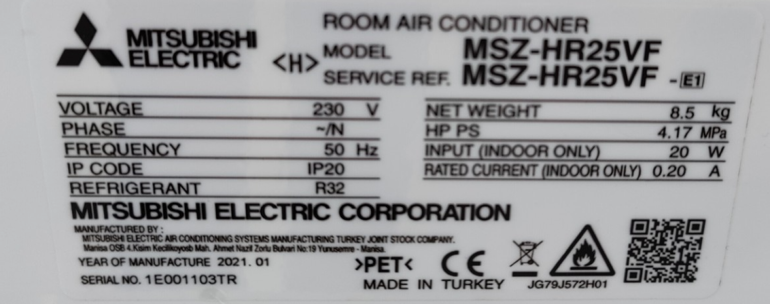 Condizionatore inverter Mitsubishi 9000BTU gas R32 - MSZ-HR25VF 04