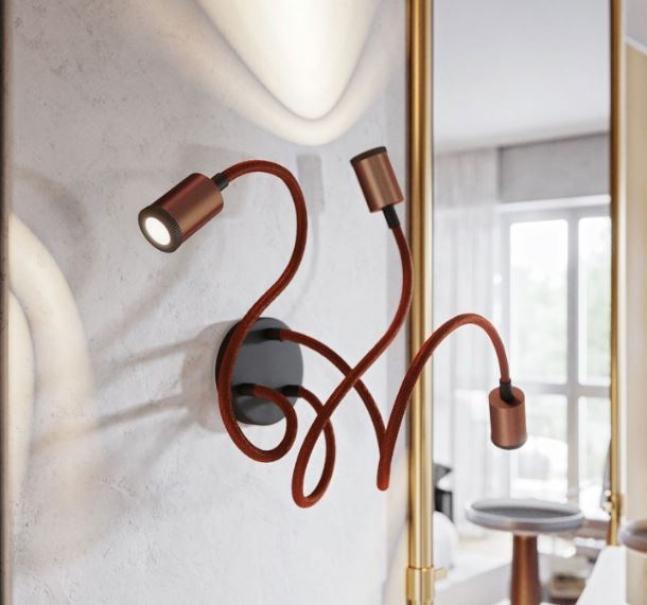 Creative Cables - Kit Portalampada E27 In Metallo Con Doppia Ghiera Per Paralume Serracavo Conico Finitura Smeraldo 84292439