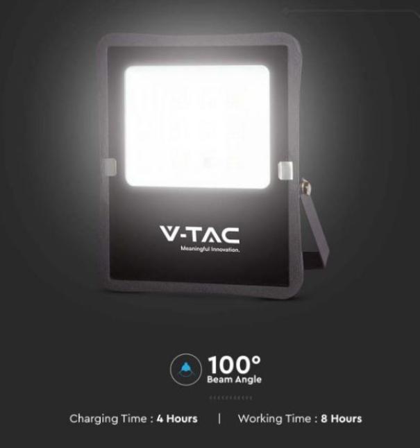 Kit pannello solare + proiettore led V-tac 12W 4000K IP65 VT-55100 - 6967 05