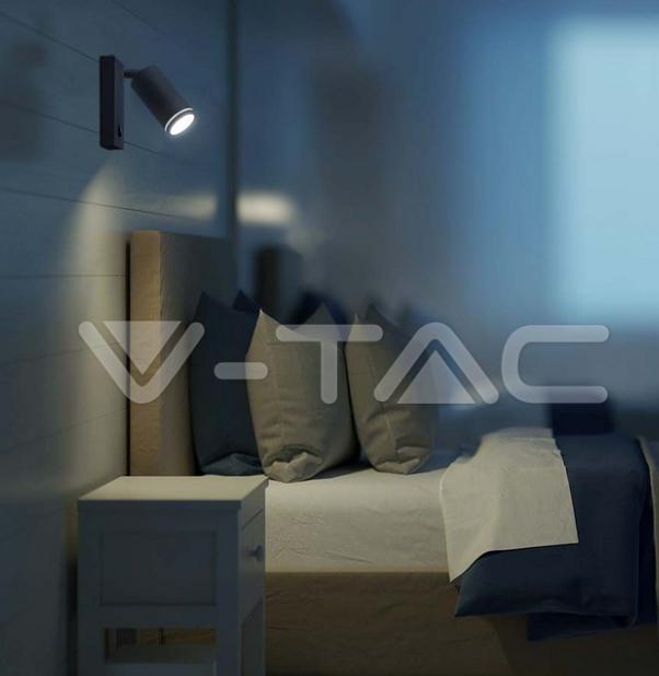 Lampada da parete V-tac 1xGU10 lampadina esclusa nero - VT-429 - 10294 05
