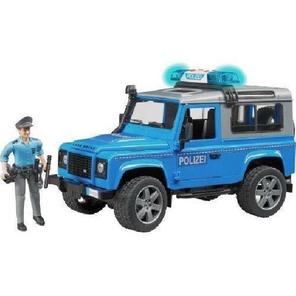 bruder bruder land rover defender station wagon polizia blu luci suoni