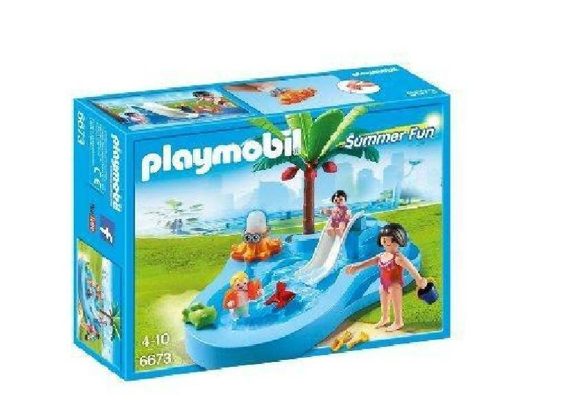playmobil playmobil piscina dei bimbi con scivolo