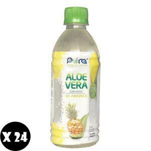 Aloe vera drink natural 50% di aloe e succo di ananas 24 bottiglie da 350 ml