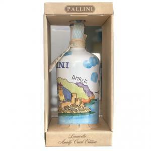 Limoncello limited edition amalfi coast 50 cl in bottiglia in ceramica dipinta a mano