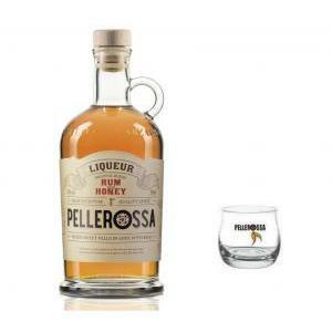 Pellerossa rum al miele 70 cl con 1 bicchiere pellerossa