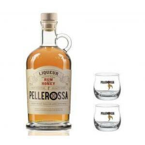 Pellerossa rum al miele 70 cl con 2 bicchieri pellerossa