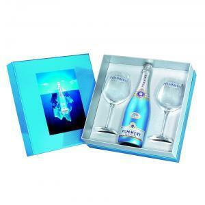 Champagne blue sky 75cl in astuccio confezione regalo con due calici