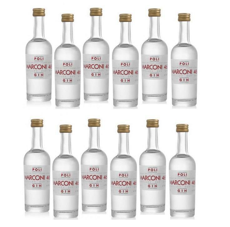 poli poli gin marconi 46 distilled dry gin 5 cl mignon miniature 12 bottigliette