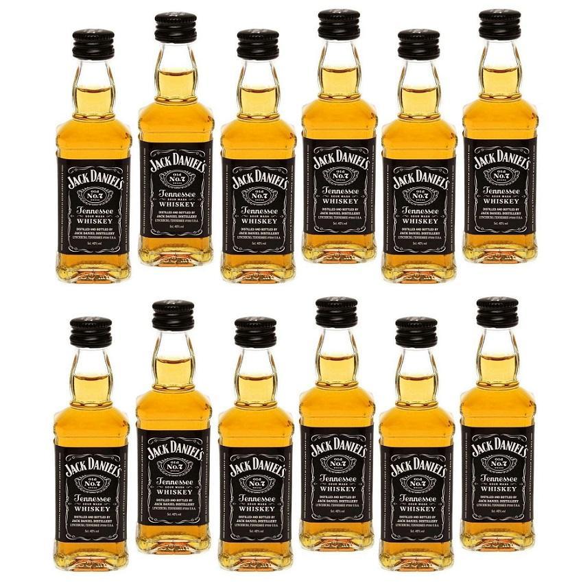 jack daniel's jack daniel's tennessee sour mash whiskey  mignon miniature 5cl  - 12 bottigliette