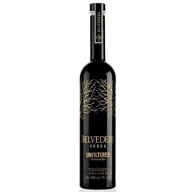 belvedere belvedere vodka black unfiltered rare diamond rye 70 cl