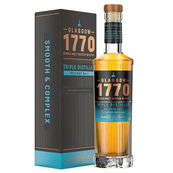 glasgow distillery glasgow distillery 1770 single malt scotch whisky triple distilled 50 cl