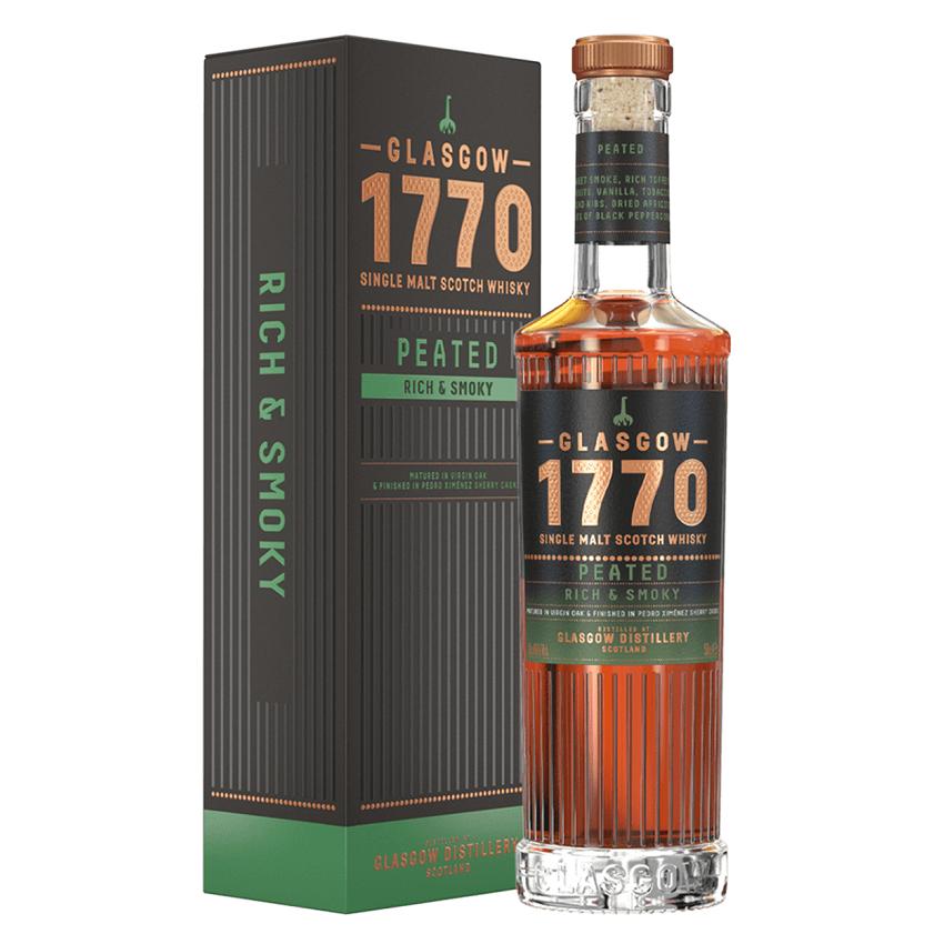 glasgow distillery glasgow distillery 1770 single malt scotch whisky peated rich & smoky 50 cl