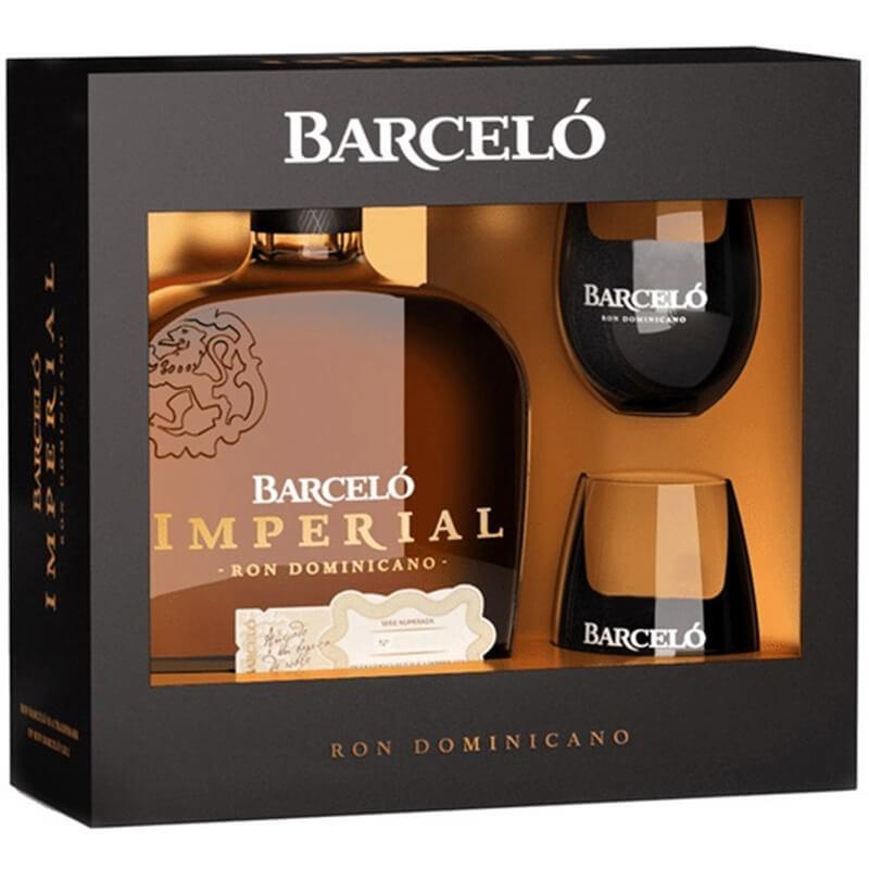 barcelo barcelo imperial ron dominicano con bicchieri 70 cl in astuccio