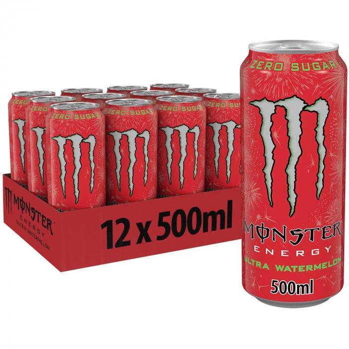 monster monster energy drink ultra watermelon 500 ml - 12 lattine